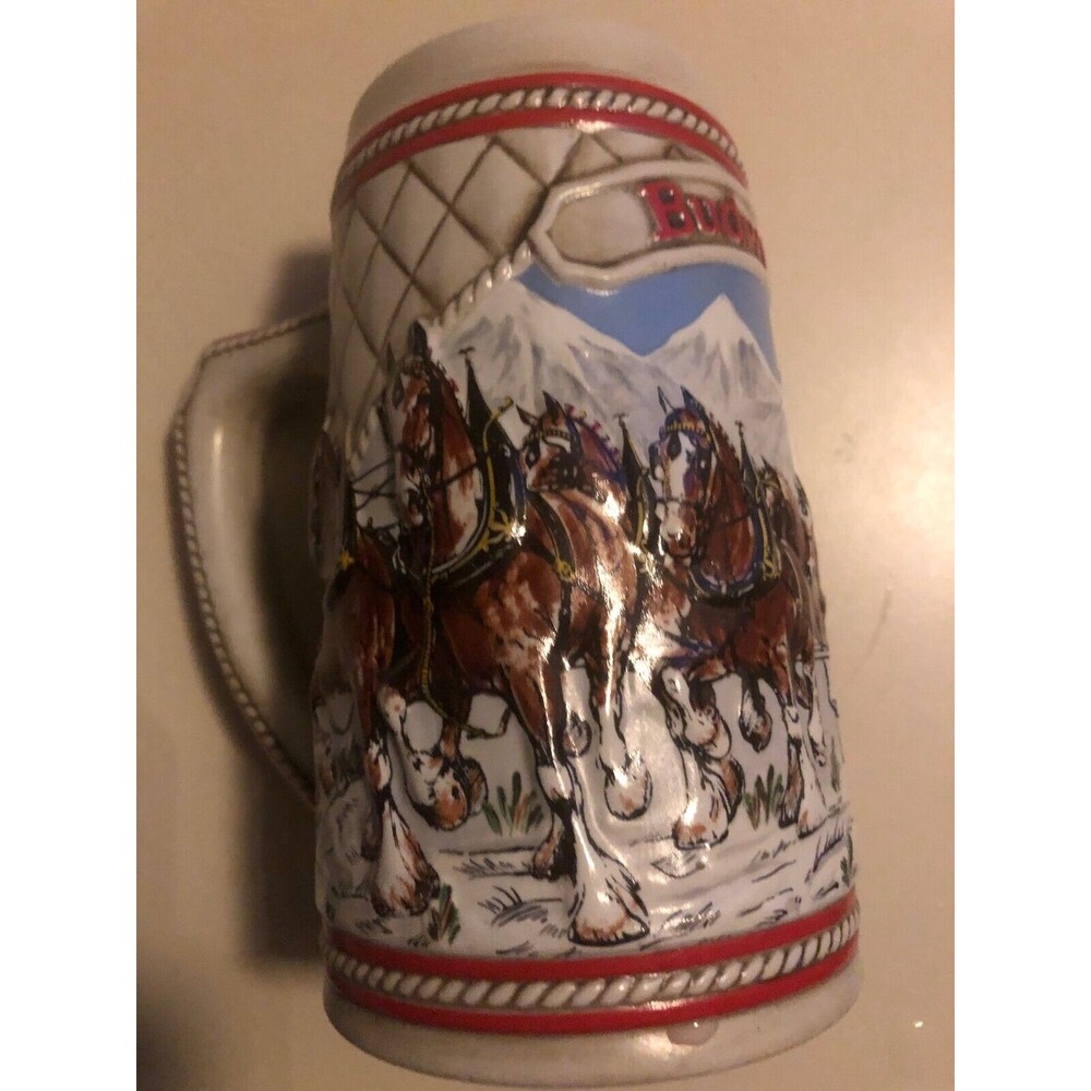 Vintage Budweiser 1985 A Series Holiday Stein Beer Mug Christmas Series